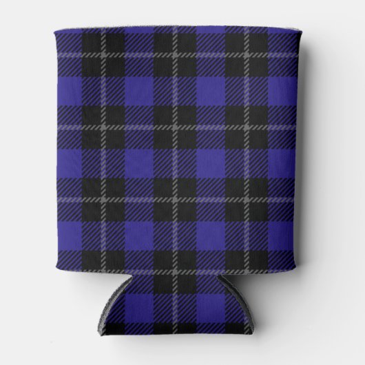 Royal Blue Black Plaid Blikjeskoeler (Voorkant)
