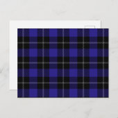Royal Blue Black Plaid Briefkaart (Voorkant / Achterkant)