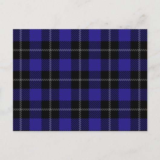 Royal Blue Black Plaid Briefkaart (Voorkant)