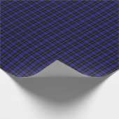 Royal Blue Black Plaid Cadeaupapier (Hoek)