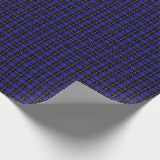 Royal Blue Black Plaid Cadeaupapier (Hoek)