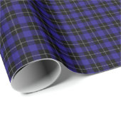 Royal Blue Black Plaid Cadeaupapier (Rol Hoek)