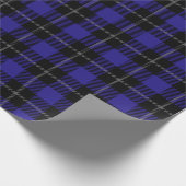 Royal Blue Black Plaid Cadeaupapier (Hoek)