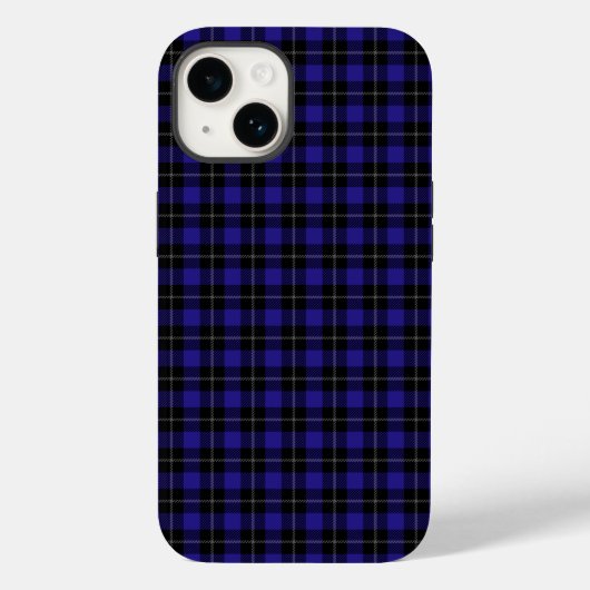 Royal Blue Black Plaid Case-Mate iPhone Case (Achterkant)