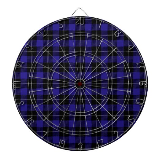 Royal Blue Black Plaid Dartbord (Voorkant)