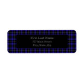 Royal Blue Black Plaid Etiket (Voorkant)