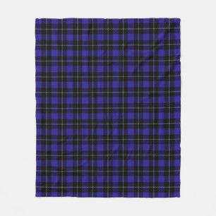Royal Blue Black Plaid Fleece Deken