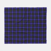 Royal Blue Black Plaid Fleece Deken (Voorkant (Horizontaal))