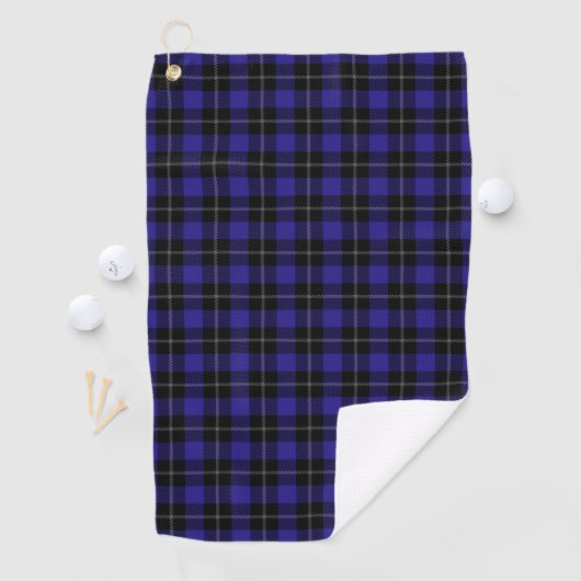 Royal Blue Black Plaid Golfhanddoek (Insitu)