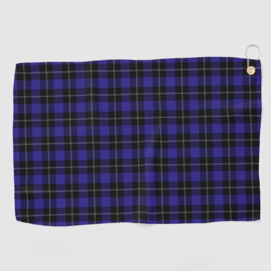 Royal Blue Black Plaid Golfhanddoek (Horizontaal)