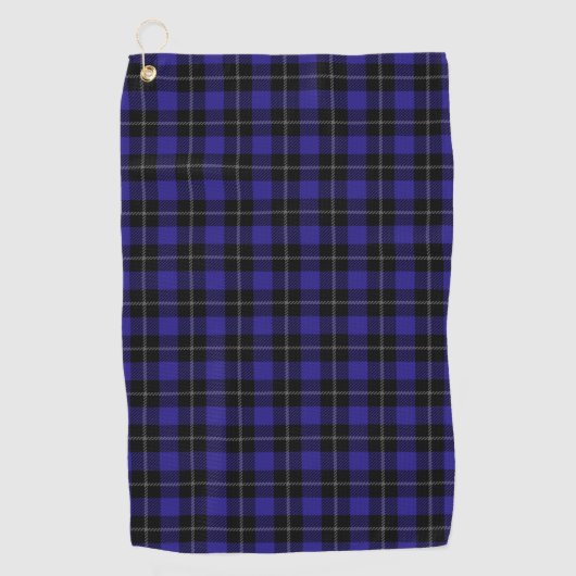Royal Blue Black Plaid Golfhanddoek (Voorkant)