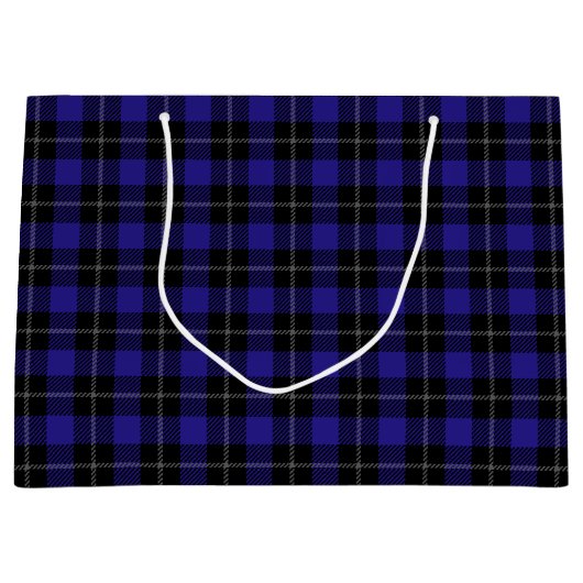 Royal Blue Black Plaid Groot Cadeauzakje (Voorkant)