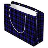 Royal Blue Black Plaid Groot Cadeauzakje (Achterkant Gekanteld)