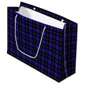 Royal Blue Black Plaid Groot Cadeauzakje (Voorkant Gekanteld)