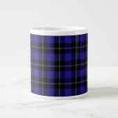 Royal Blue Black Plaid Grote Koffiekop (Voorkant)