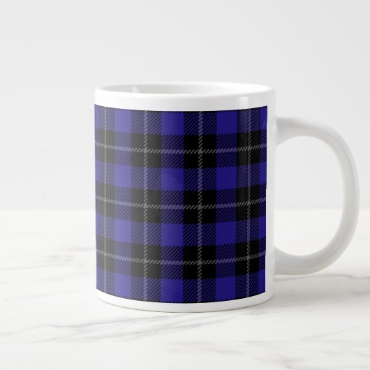 Royal Blue Black Plaid Grote Koffiekop (Rechts)