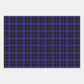 Royal Blue Black Plaid Inpakpapier Vel (Voorkant 3)