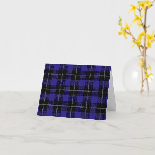 Royal Blue Black Plaid Kaart (Gele Bloem)