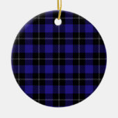 Royal Blue Black Plaid Keramisch Ornament (Voorkant)