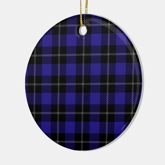 Royal Blue Black Plaid Keramisch Ornament (Links)