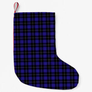 Royal Blue Black Plaid Kleine Kerstsok