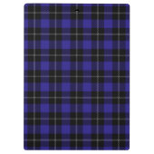 Royal Blue Black Plaid Klembord (Achterkant)