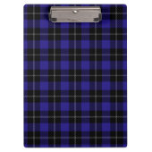 Royal Blue Black Plaid Klembord (Voorkant)
