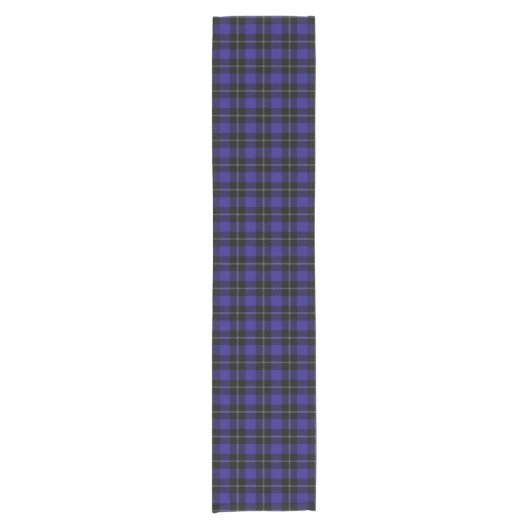 Royal Blue Black Plaid Korte Tafelloper (Voorkant)