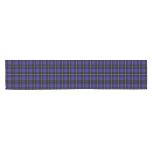 Royal Blue Black Plaid Korte Tafelloper (Horizontaal)