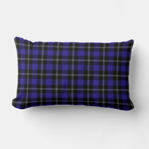 Royal Blue Black Plaid Kussen