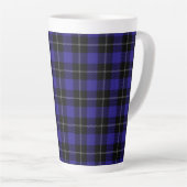 Royal Blue Black Plaid Latte Mok (Rechterhoek)