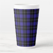 Royal Blue Black Plaid Latte Mok (Voorkant)