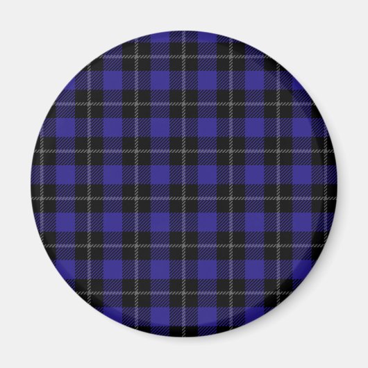 Royal Blue Black Plaid Magneet (Voorkant)