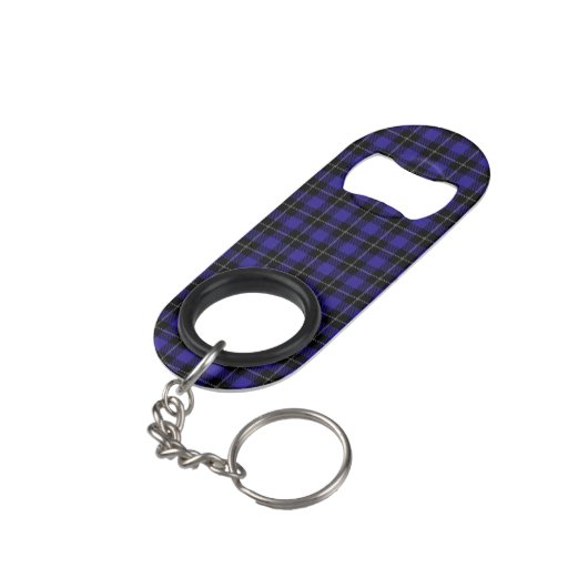 Royal Blue Black Plaid Mini Flessenopener (Achterkant Gekanteld)