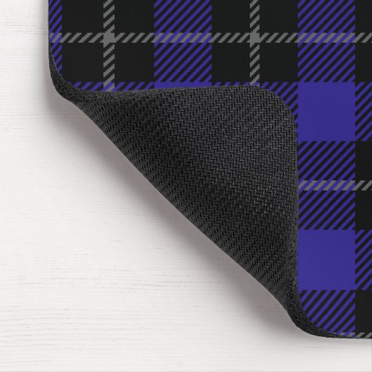 Royal Blue Black Plaid Muismat (Hoek)