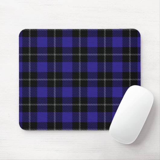 Royal Blue Black Plaid Muismat (Met muis)