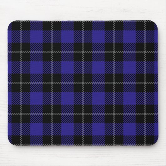 Royal Blue Black Plaid Muismat (Voorkant)