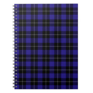 Royal Blue Black Plaid Notitieboek
