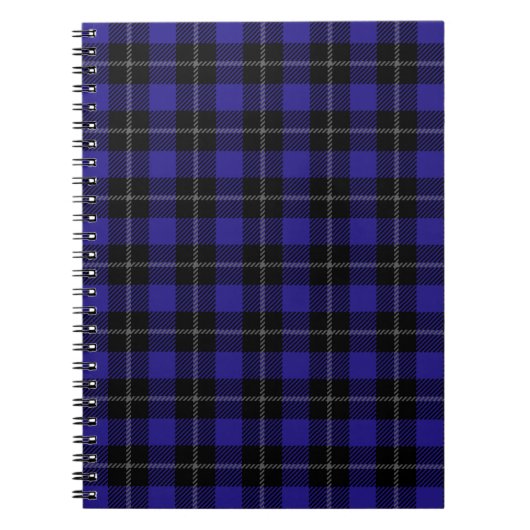 Royal Blue Black Plaid Notitieboek (Voorkant)
