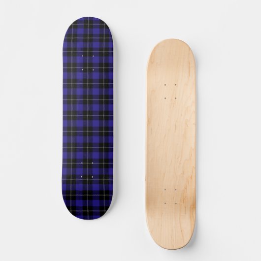 Royal Blue Black Plaid Persoonlijk Skateboard (Voorkant)
