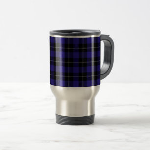 Royal Blue Black Plaid Reisbeker