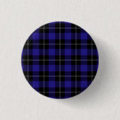 Royal Blue Black Plaid Ronde Button 3,2 Cm (Voorkant)