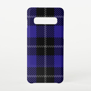 Royal Blue Black Plaid Samsung Galaxy S10 Hoesje
