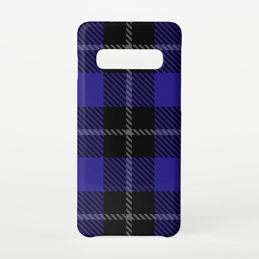Royal Blue Black Plaid Samsung Galaxy Hoesje (Achterkant)