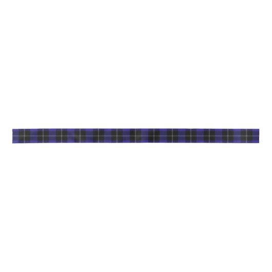 Royal Blue Black Plaid Satijnen Lint (Voorkant)