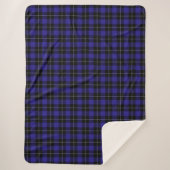 Royal Blue Black Plaid Sherpa Deken (Voorkant)
