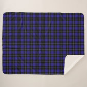 Royal Blue Black Plaid Sherpa Deken (Voorkant (horizontaal))