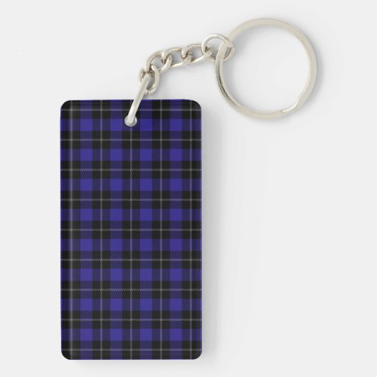 Royal Blue Black Plaid Sleutelhanger (achterkant)