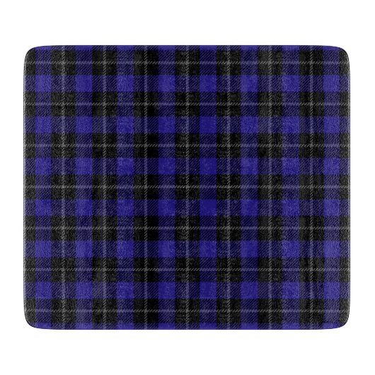 Royal Blue Black Plaid Snijplank (Voorkant)