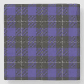 Royal Blue Black Plaid Stenen Onderzetter (Voorkant)